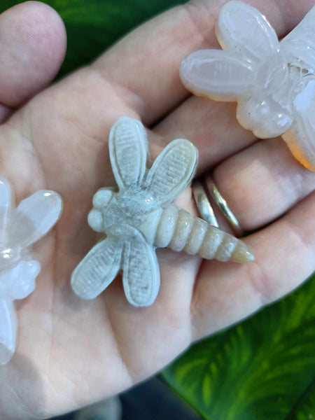 Agate Crystal Dragonfly Carving