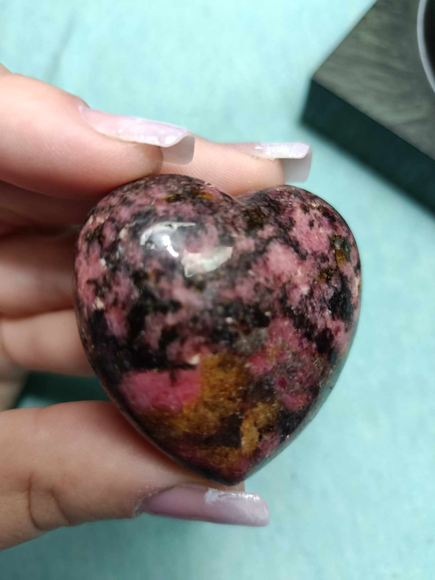 Rhodonite Crystal Heart