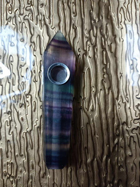 Rainbow Fluorite Crystal Pipe