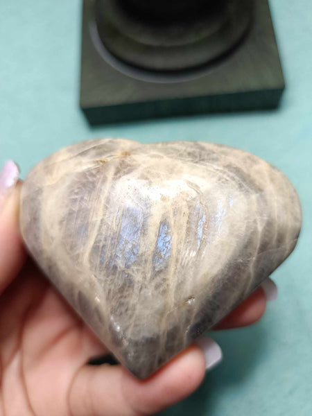 Moonstone white Labradorite Crystal Heart