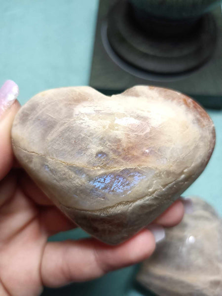 Moonstone white Labradorite Crystal Heart