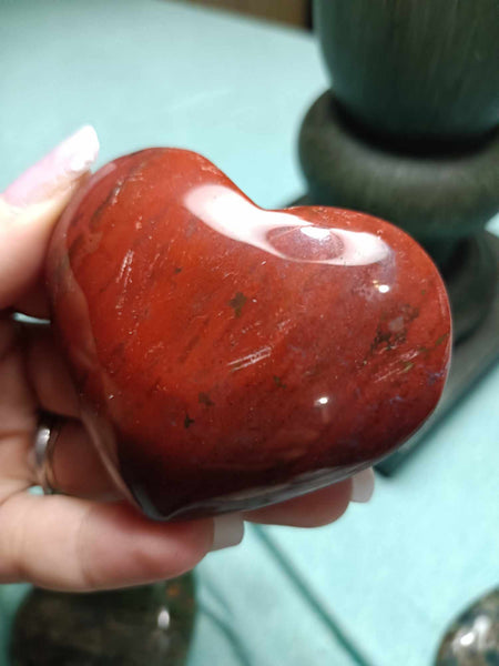 Ocean Jasper Red Crystal Heart