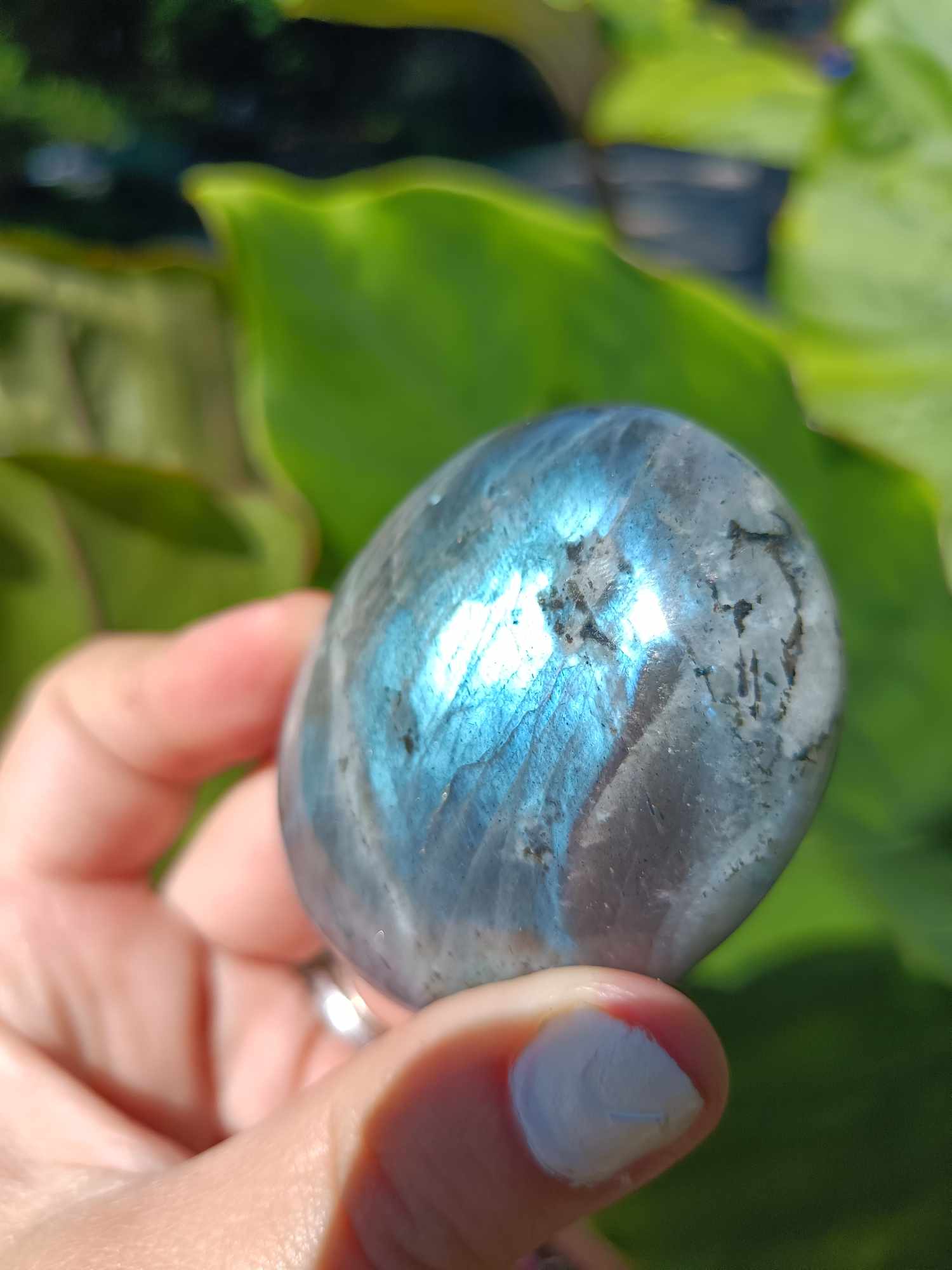 Purple Labradorite palmstone