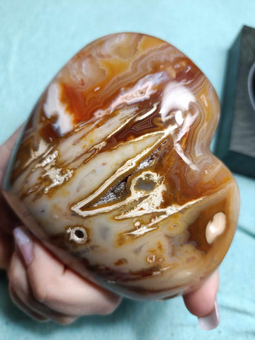 Chalcedony Agate Crystal Heart