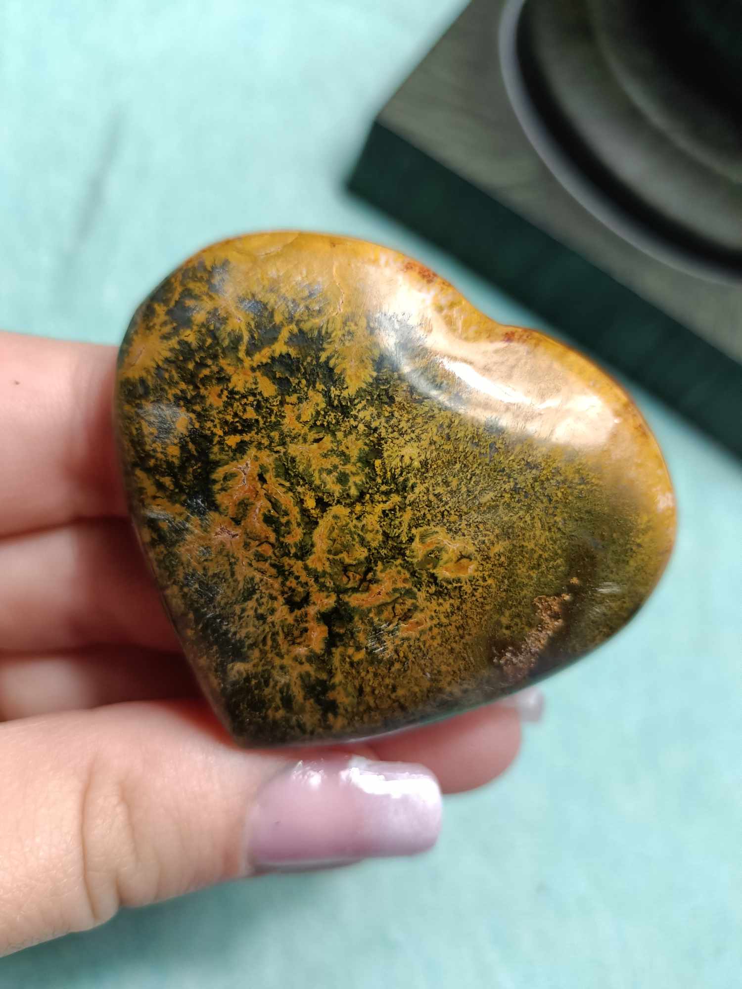 Ocean Jasper Crystal Heart