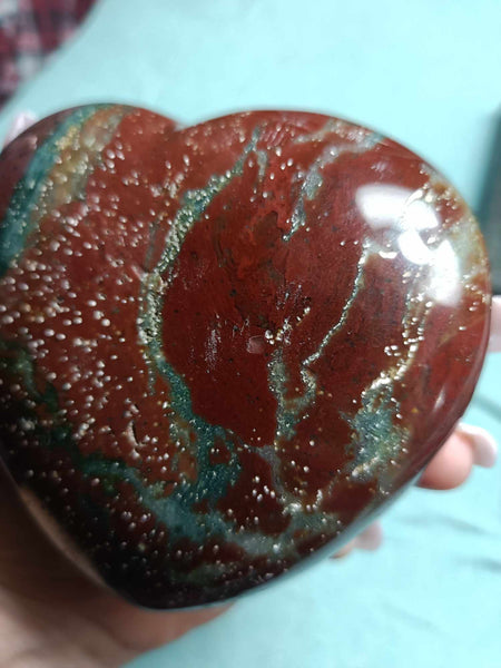 Ocean Jasper Crystal Heart Carving