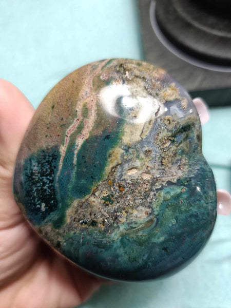 Ocean Jasper Heart purple and green