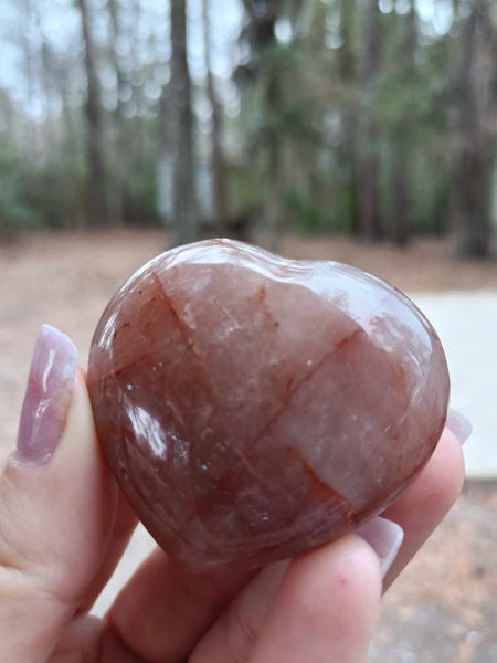 Fire Quartz Crystal Heart