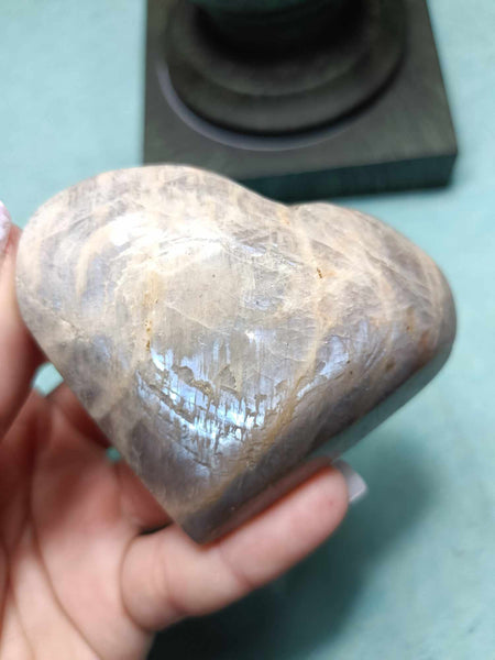 Moonstone white Labradorite Crystal Heart