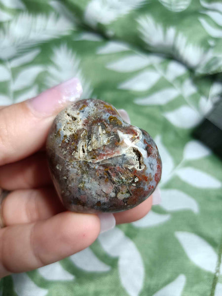 Ocean Jasper Crystal Heart Carving