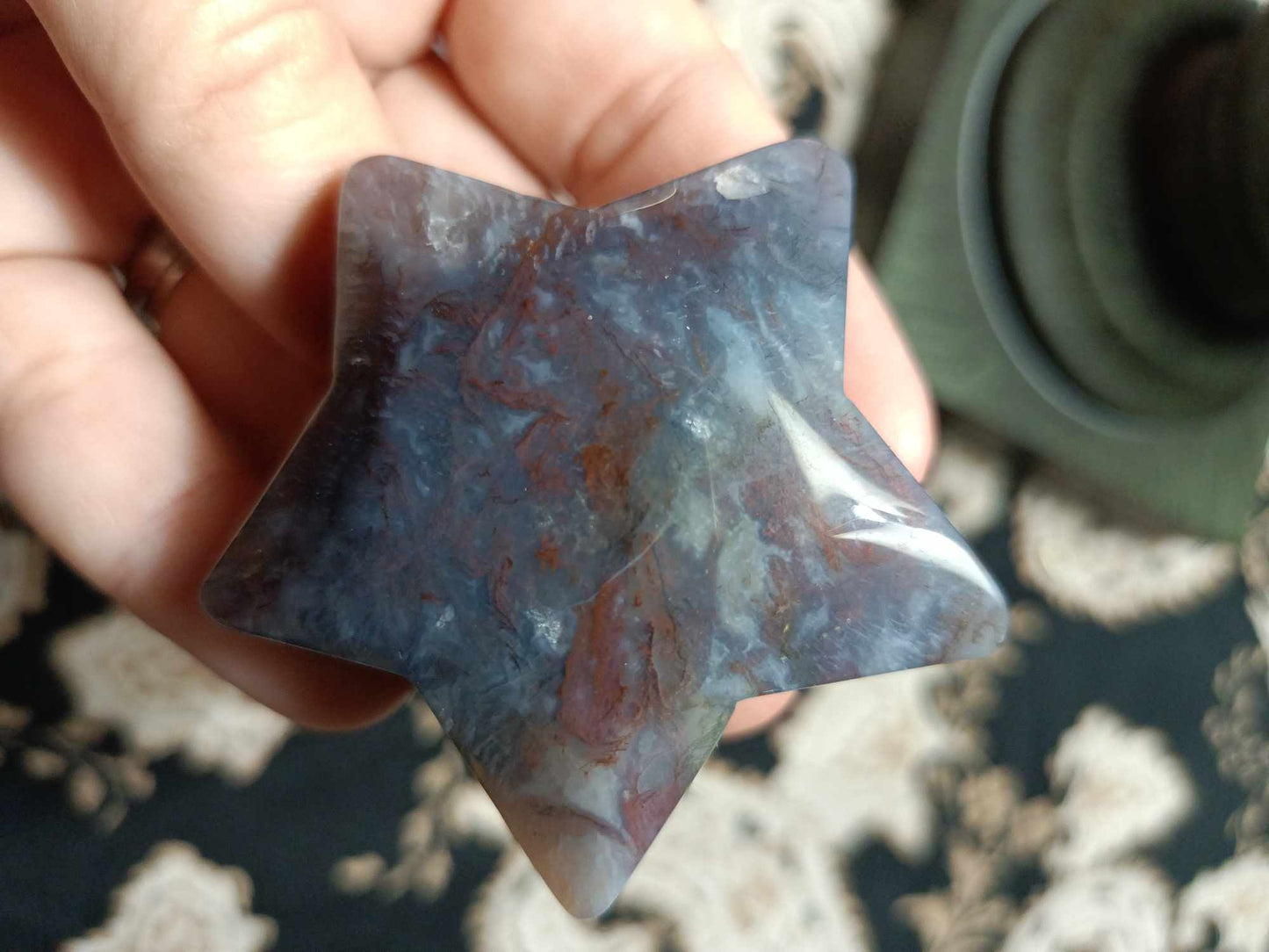 Agate Crystal Star Carving