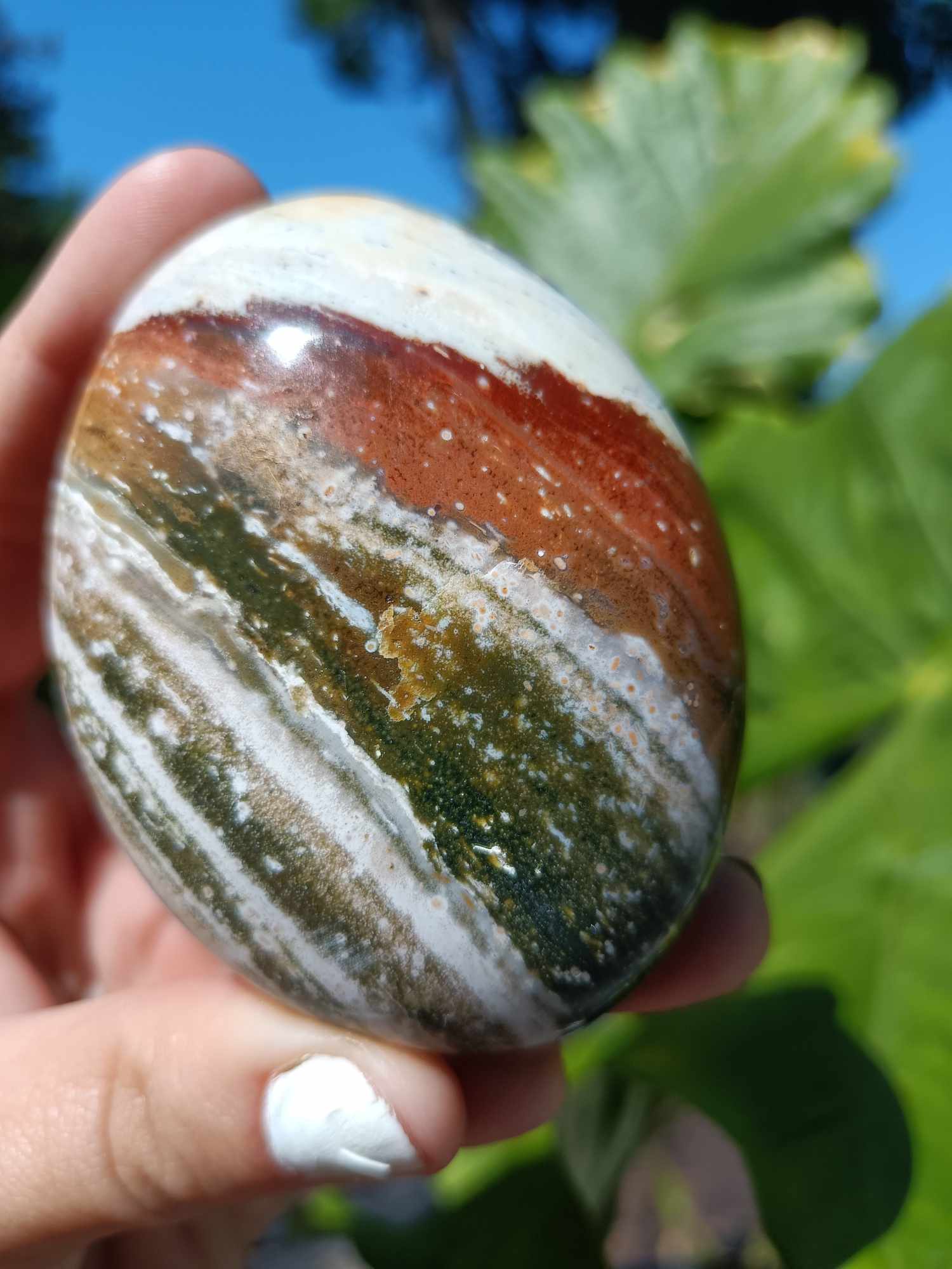 Ocean Jasper Crystal Palmstone