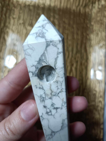 Howlite Crystal Pipe