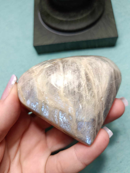 Moonstone white Labradorite Crystal Heart