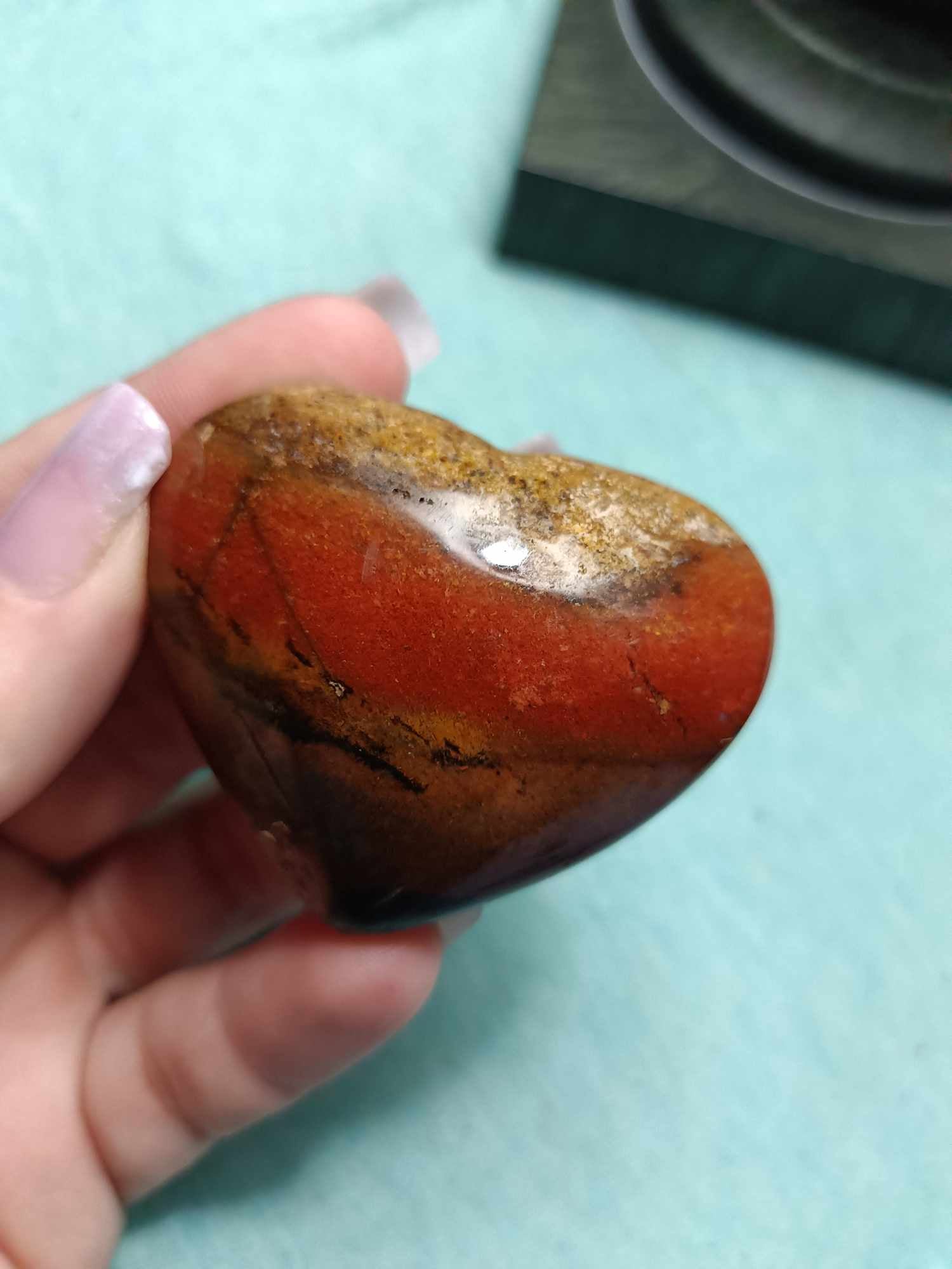 Ocean Jasper Red Crystal Heart