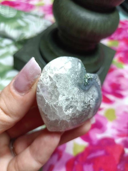 Moss Agate Crystal Heart