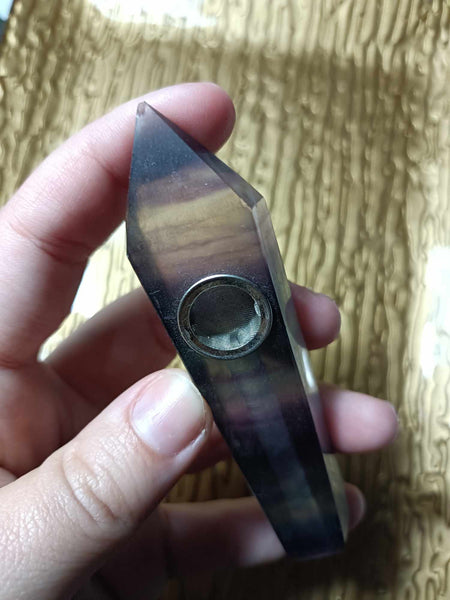 Rainbow Fluorite Crystal Pipe