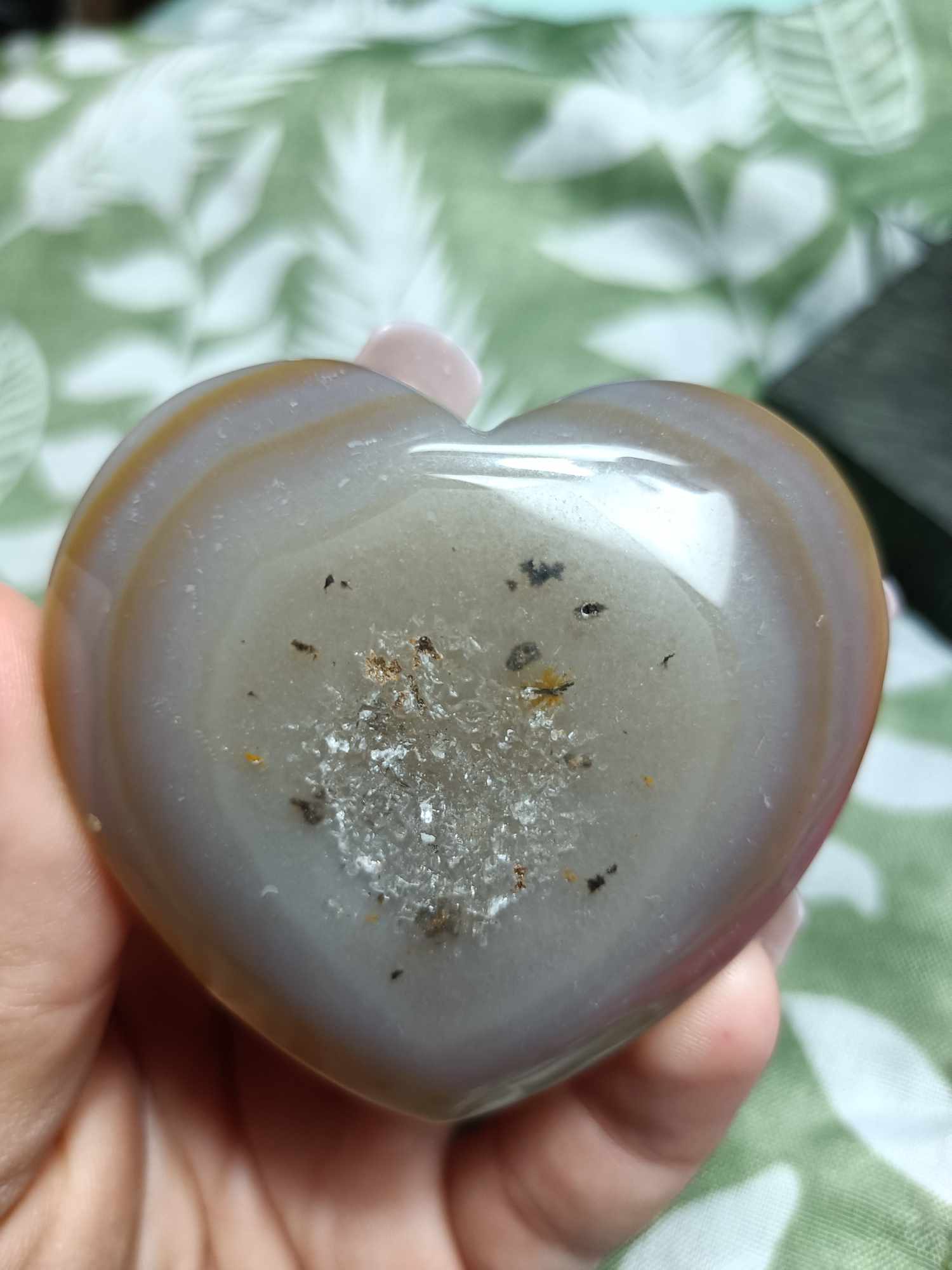 Agate Crystal Heart