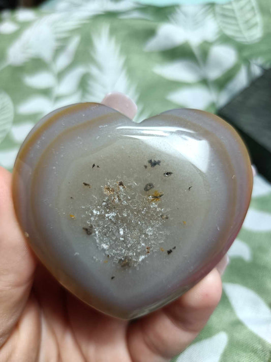 Agate Crystal Heart