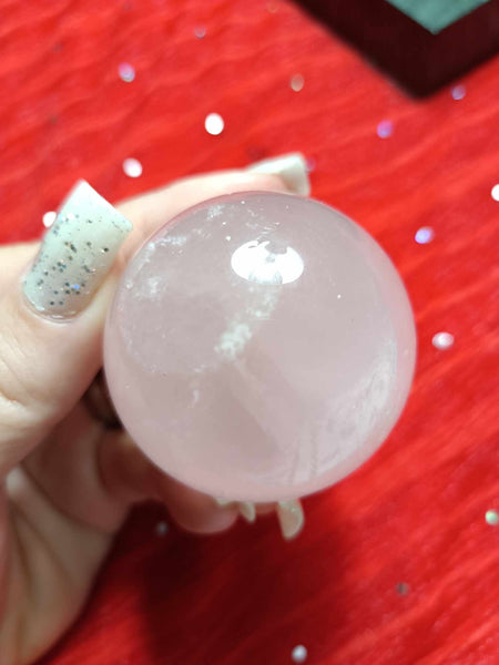 Pink Rose Quartz crystal Sphere A