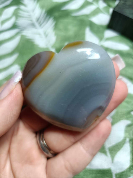 Agate Crystal Heart Carving with band