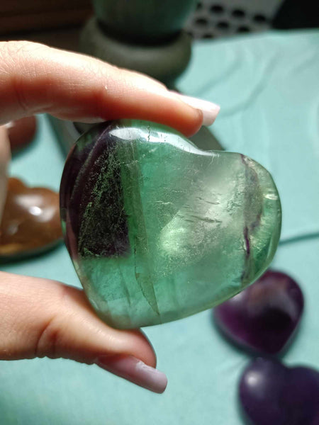 Rainbow Fluorite Crystal Heart