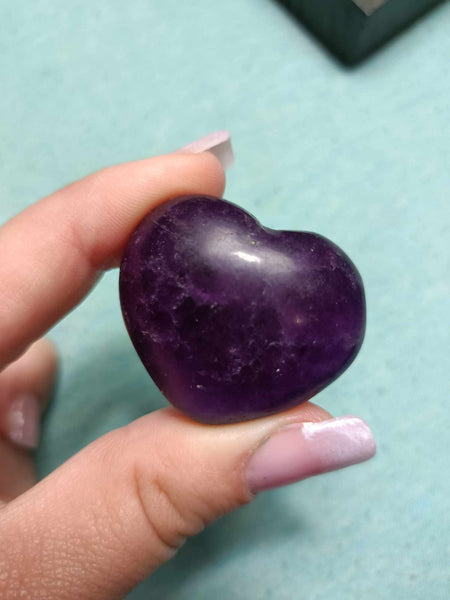 Purple Fluorite Crystal Heart