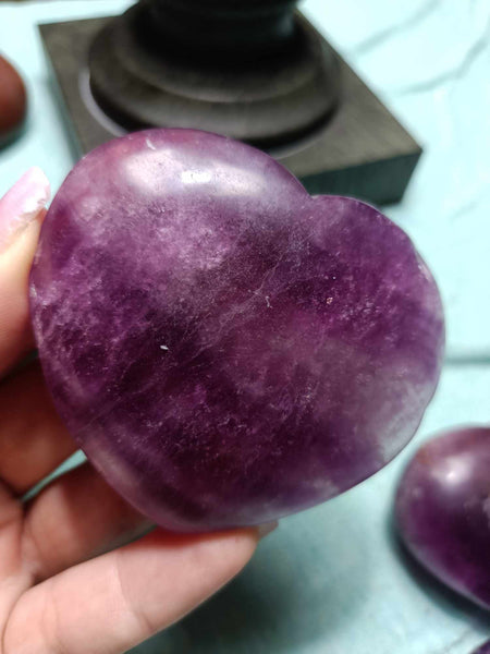 Purple Fluorite Crystal Heart