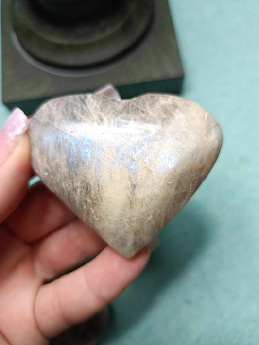 Moonstone white Labradorite Crystal Heart