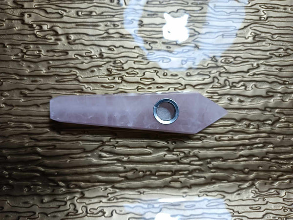 Rose Quartz Crystal Pipe