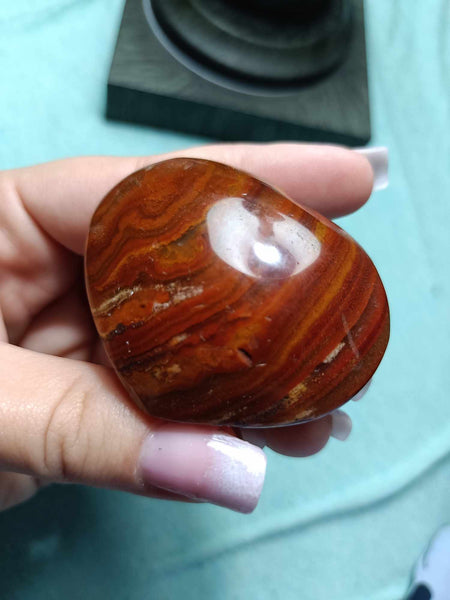 Ocean Jasper Red Crystal Heart