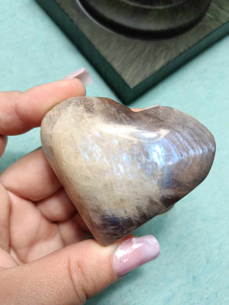 Moonstone white Labradorite Crystal Heart