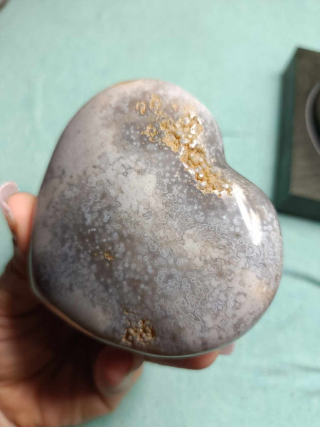 Ocean Jasper Crystal Heart Carving