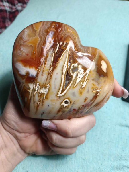 Chalcedony Agate Crystal Heart