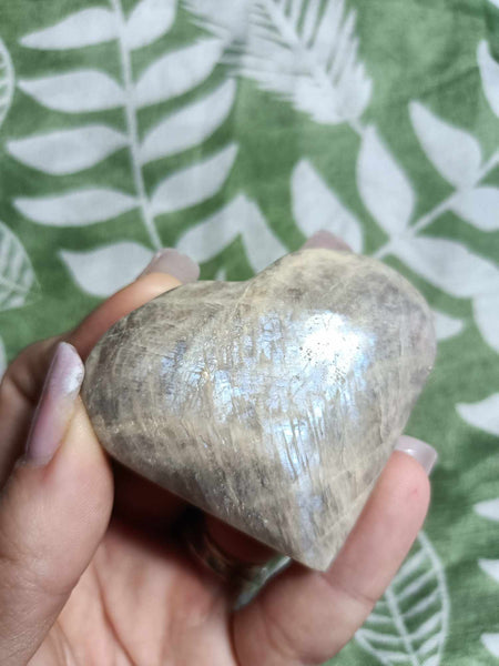 Moonstone white Labradorite Crystal Heart