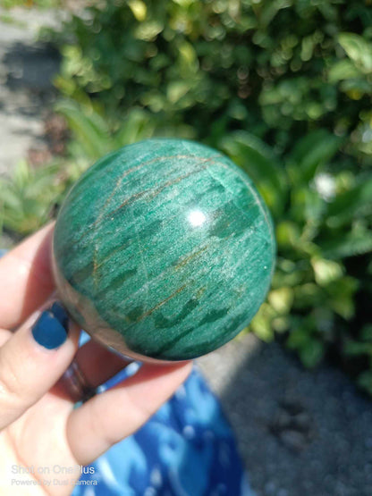 Mariposite green mineral crystalized pollished Spheres