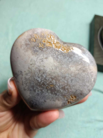 Ocean Jasper Crystal Heart Carving