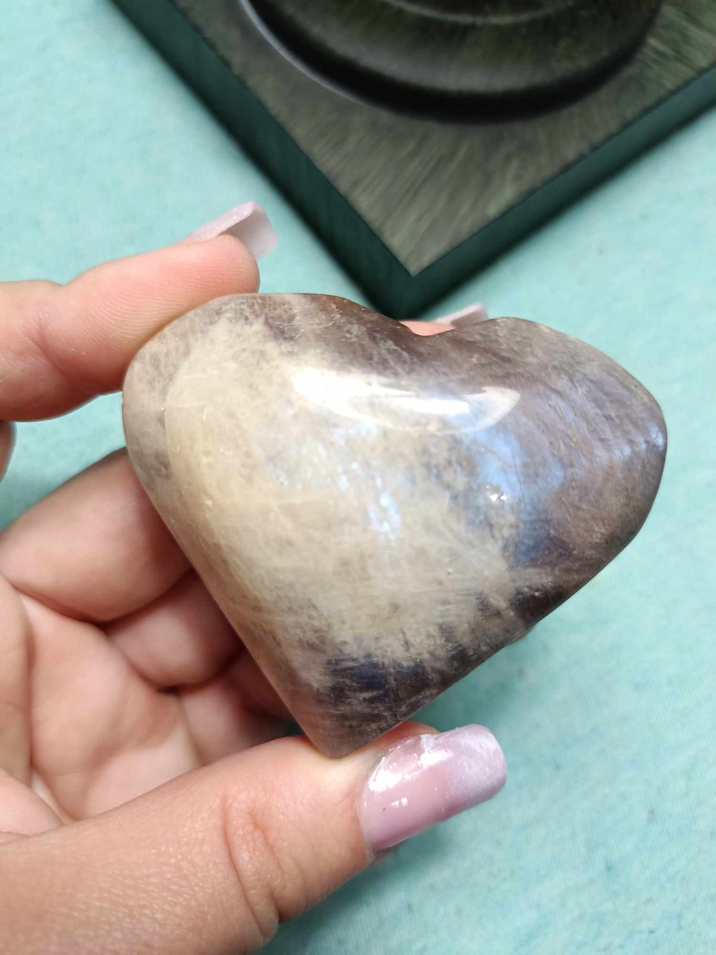 Moonstone white Labradorite Crystal Heart