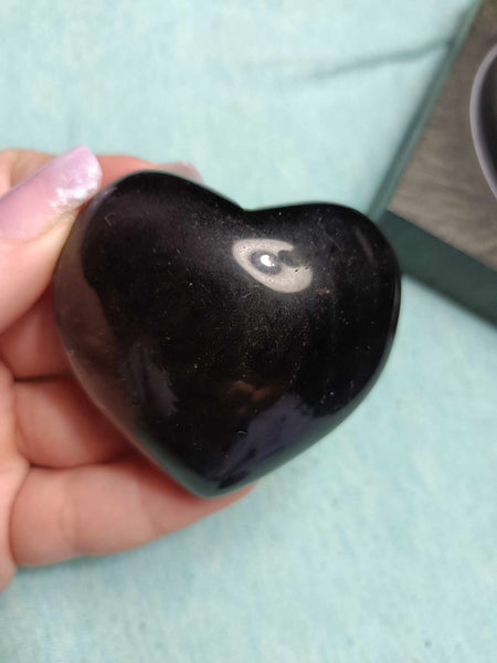 Silver Sheen Obsidian heart