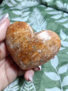 Sunstone Crystal Heart Carving