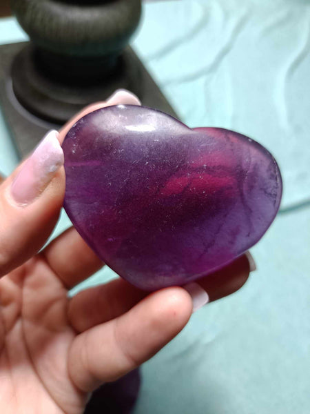 Purple Fluorite Crystal Heart