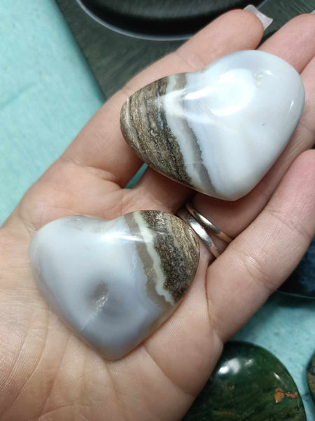 White chalcedony in Ocean Jasper heart