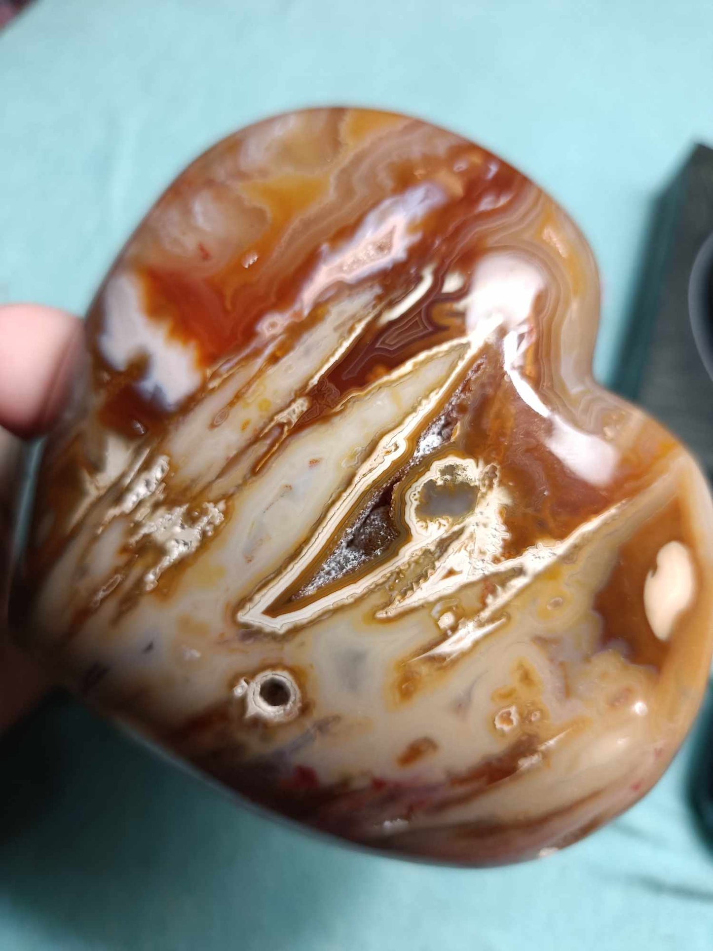 Chalcedony Agate Crystal Heart