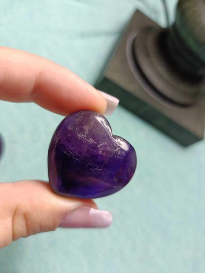 Amethyst crystal heart from Brazil
