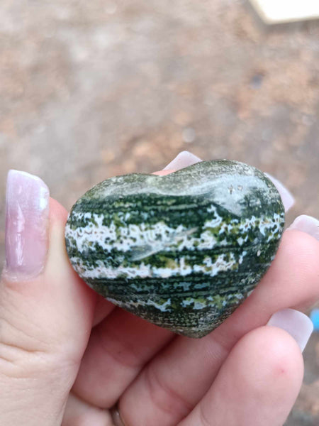 Ocean Jasper Crystal Heart