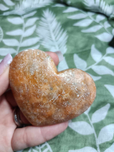 Sunstone Crystal Heart Carving