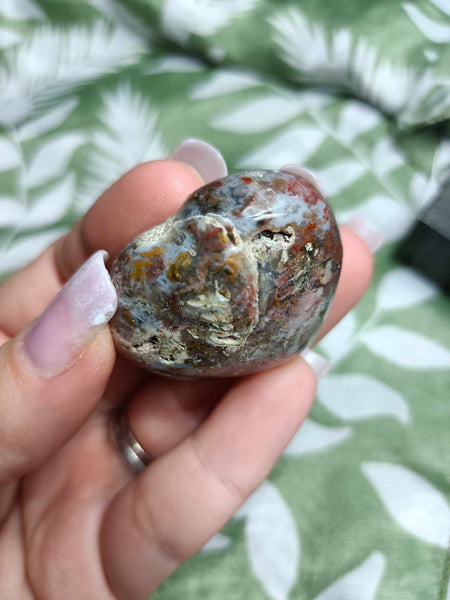 Ocean Jasper Crystal Heart Carving