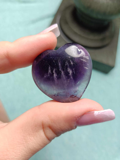 Amethyst crystal heart from Brazil