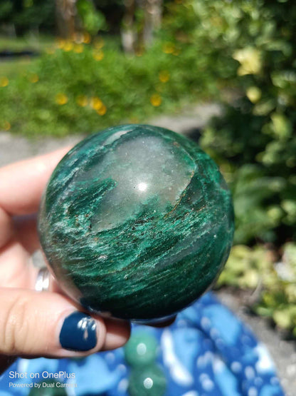 Mariposite green mineral crystalized pollished Spheres