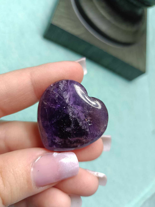 Amethyst crystal heart from Brazil